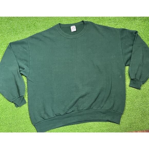Jerzees Other - vintage jerzees crewneck sweatshirt 2XL Forest Green Solid pullover 90s XXL EUC